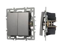 Механизм выключателя двухклавишный проходной SWT-MKP2-PL-GR (250V, 16A)