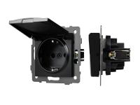 Механизм розетки влагозащищённый SCT-MCP-PL-BK-V (250V, 16A)