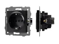 Механизм электрической розетки SCT-MEU1-PL-BK-V (250V, 16A)