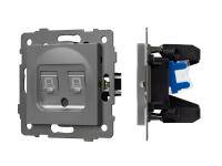 Механизм компьютерной розетки двойной SCT-MPC2-PL-GR-V (RJ-45, CAT6)