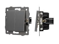 Механизм выключателя двухклавишный проходной SWT-MKP2-PL-GR-V (250V, 10A)