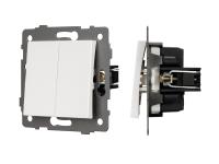 Механизм выключателя двухклавишный проходной SWT-MKP2-PL-WH-V (250V, 10A)