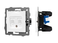Механизм компьютерной розетки двойной SCT-MPC2-PL-WH-V (RJ-45, CAT6)