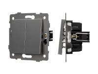 Механизм выключателя двухклавишный самовозвратный SWT-MKR2-PL-GR-V (250V, 10A)