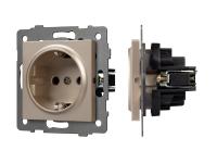 Механизм электрической розетки SCT-MEU1-PL-GD-V (250V, 16A)
