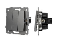 Механизм выключателя трехклавишный непроходной SWT-MK03-PL-GR-V (250V, 10A)