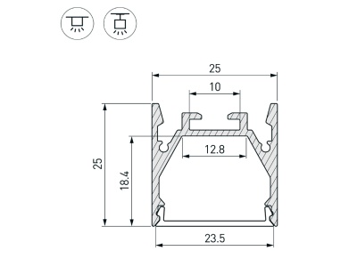 Профиль LINE-2525-2000 ANOD