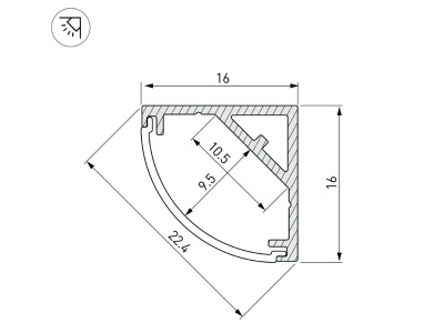 Профиль SL-KANT-H16-S10-2000 ANOD
