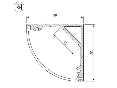 Профиль SL-KANT-H30-2000 ANOD