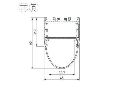 Профиль ARH-LINE-B-3652-2000 ANOD