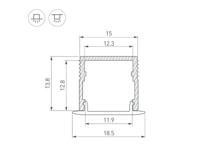 Профиль SL-MINI-15-3000 ANOD