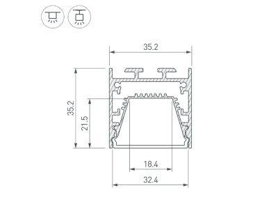 Профиль LINE-3535-TRAY-3000 BLACK
