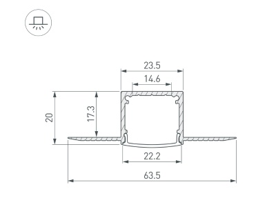 Профиль FANTOM-W20-H20-2000 ANOD