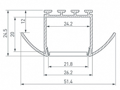 Профиль PLS-LOCK-H25-FA-2000 ANOD