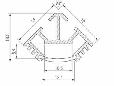 Алюминиевый Профиль T45-2000 (CT) ANOD