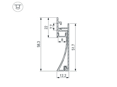 Профиль PLINTUS-H58-F-2000 BLACK