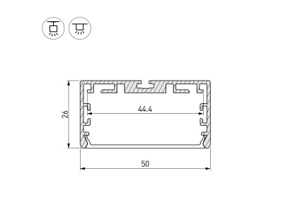 Профиль PLS-LOCK-W50-SMT-2000 ANOD