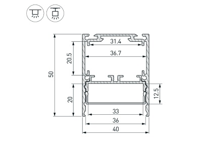 Профиль SL-LINE-4050-3L-2000 ANOD