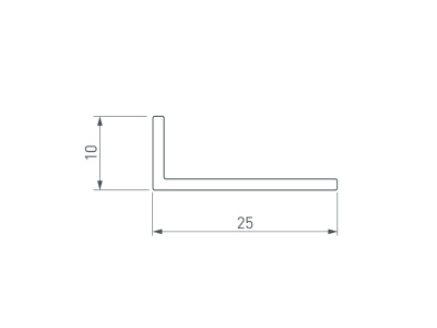 Уголок ARH-W25х10х1,5-2000 ANOD