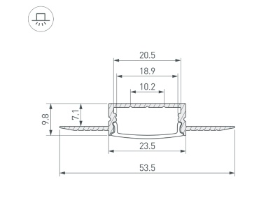 Профиль FANTOM-W20-H10-3000 ANOD