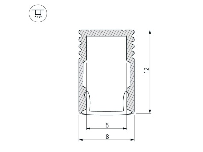 Профиль SL-MINI-8-H12-2000 ANOD