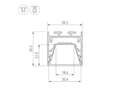 Профиль LINE-3535-TRAY-2000 BLACK