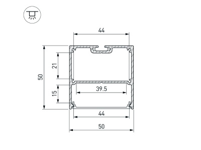 Профиль SL-LINE-5050-LW-3000 ANOD