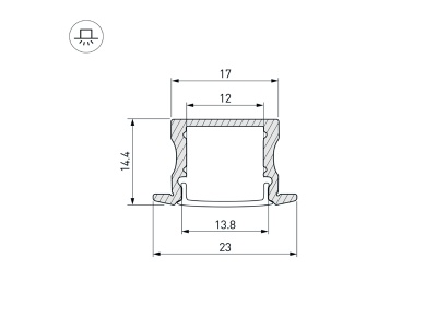 Профиль LINE-2315-F-2000 ANOD BLACK