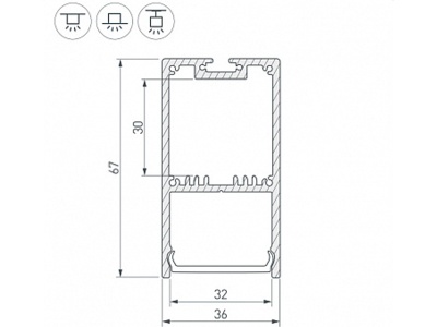 Профиль SL-LINE-3667-2000 ANOD