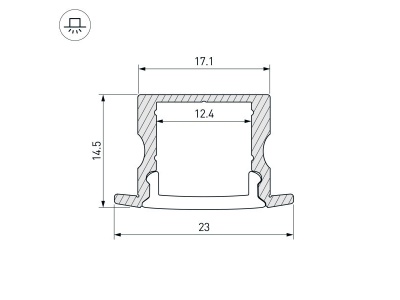 Профиль ARH-LINE-2315-F-2000 ANOD