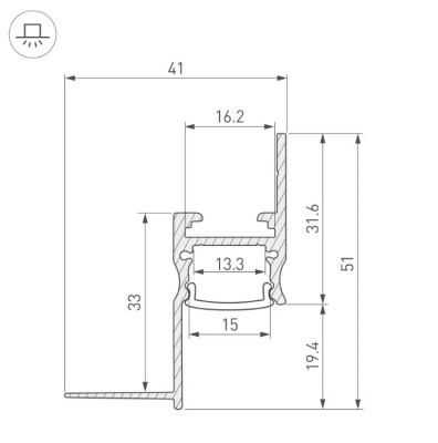 Профиль ARH-СEIL-S14-SHADOW-3000 WHITE