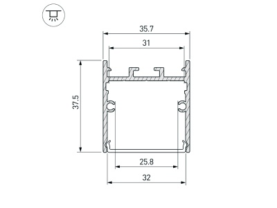 Профиль SL-LINE-3638-LW-3000 ANOD