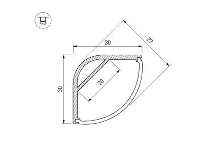 Профиль ARH-KANT-H30-2000 ANOD